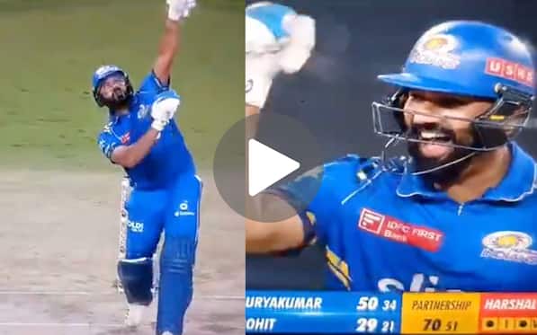 [Watch] Rohit Sharma Breaks The Shackles With A One-Handed Six; Leaves Himself Stunned